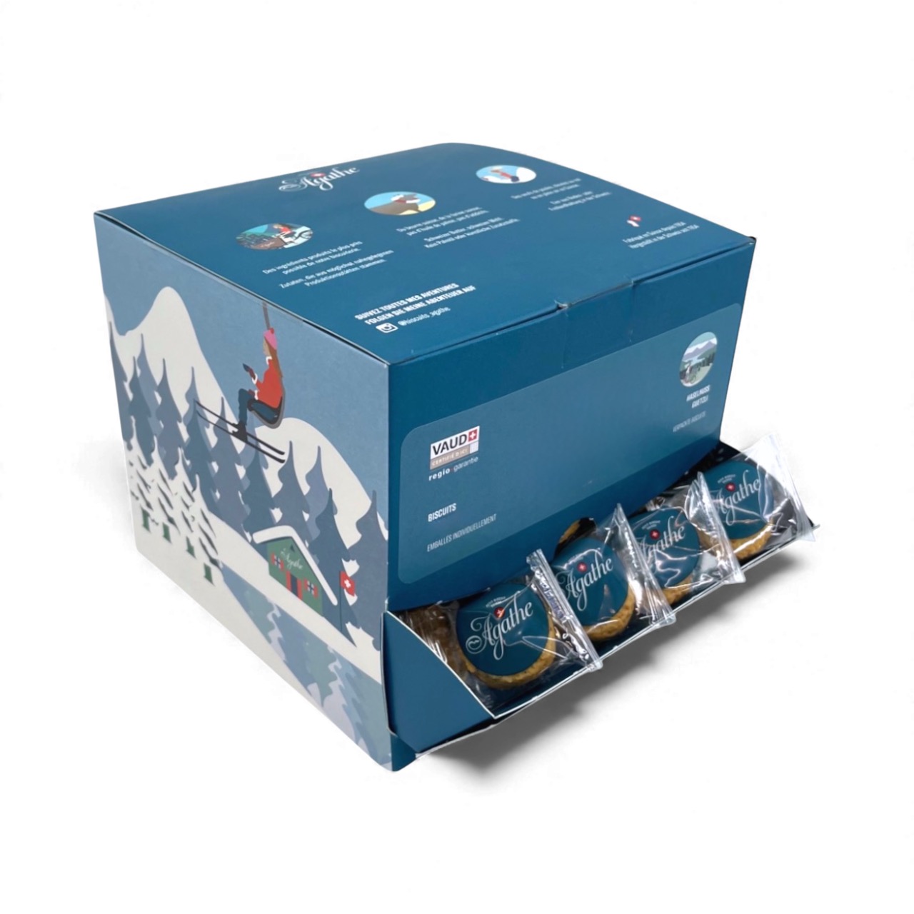 Boite à bisciuits - Ouverte - sans fond boite distributrice de biscuits suisses emballés individuellement