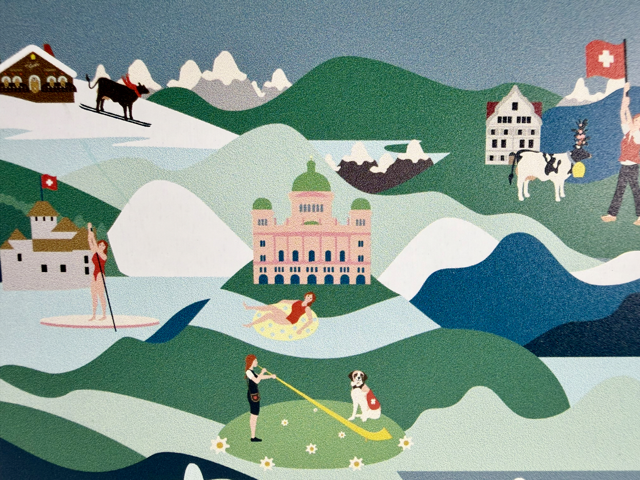 boite city collection - détail boite city collection. assortiment de biscuits suisse