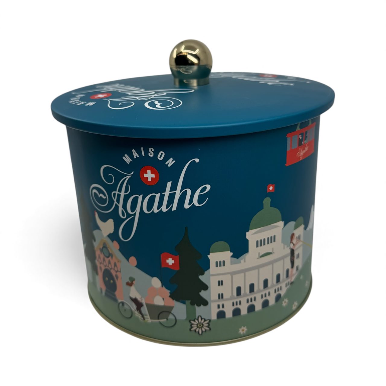 Seau 3 - fond blanc le seau à biscuits. assortiment de biscuits suisse